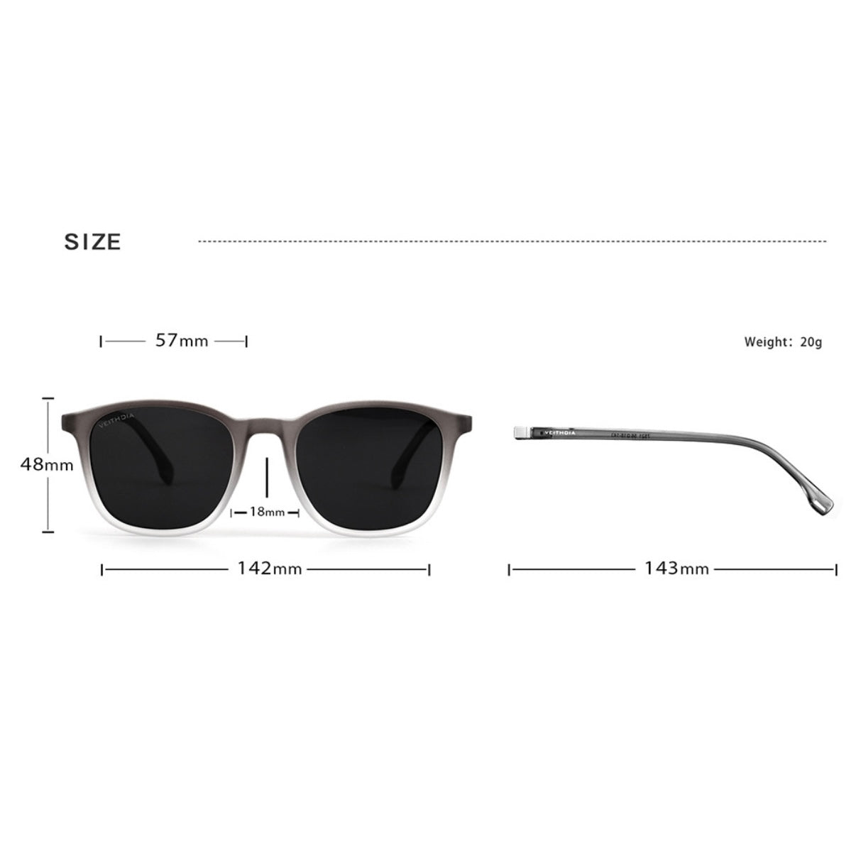 【7color】V7520 UV400 Classic Square Sunglasses SS-000007